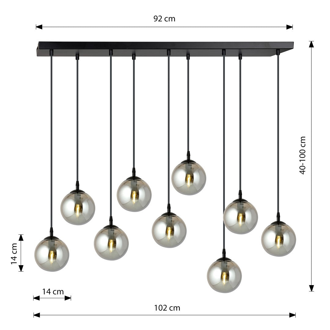 Loftlampe COSMO 9 - Sort / Grafit - Nordic Unique