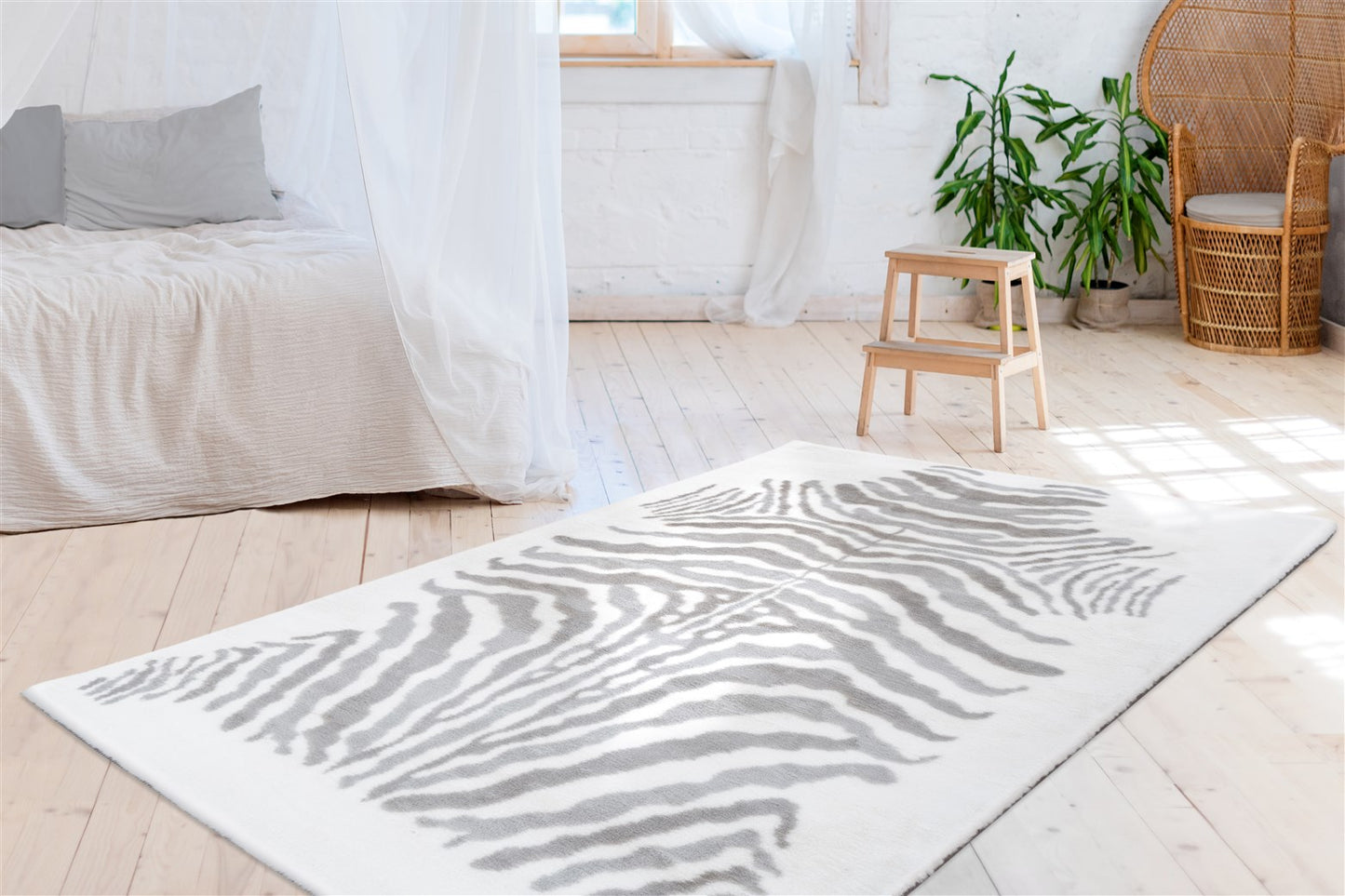 Tæppe Kanin 400 – Grå / Hvid 160 x 230 cm - Nordic Unique