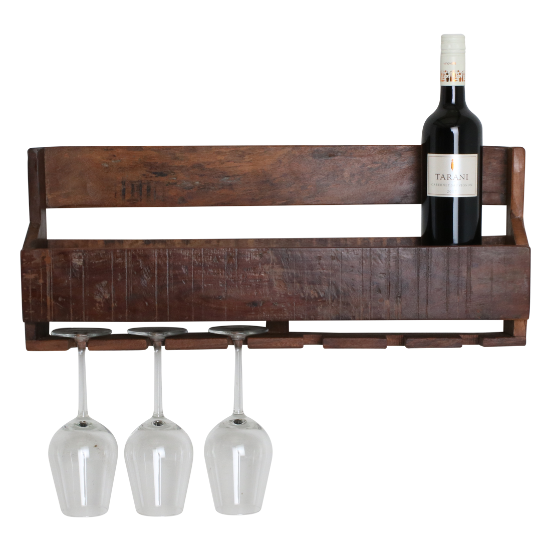 Factory hængende vinreol - FSC-genanvendt træ - 12x60x28 cm