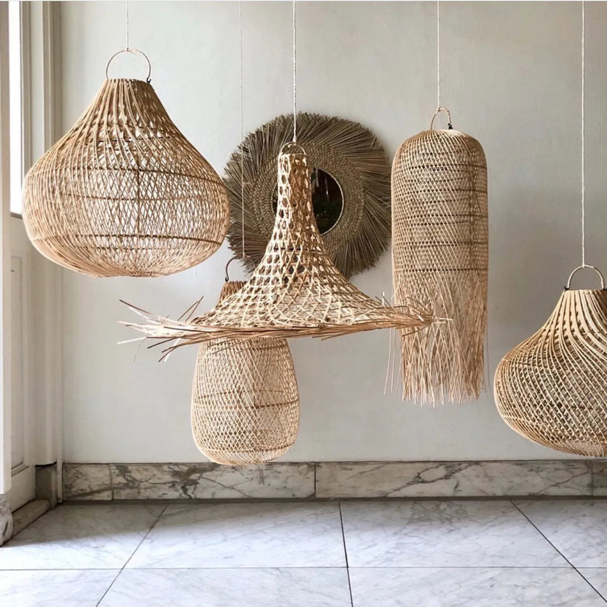 Mykonos Lamp Pendant - Natural - M