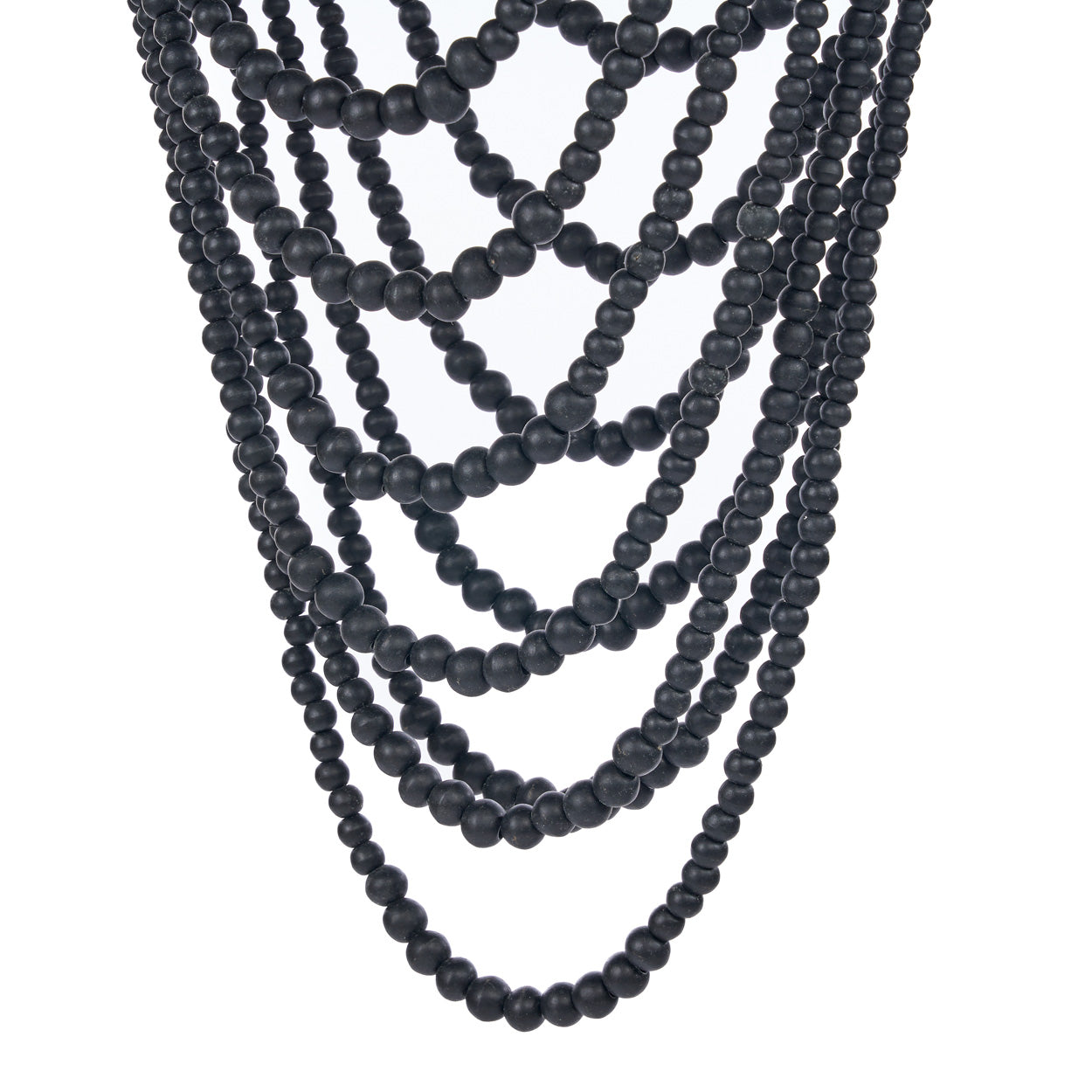 Lysekrone med Træperler - Sort - L - Nordic Unique