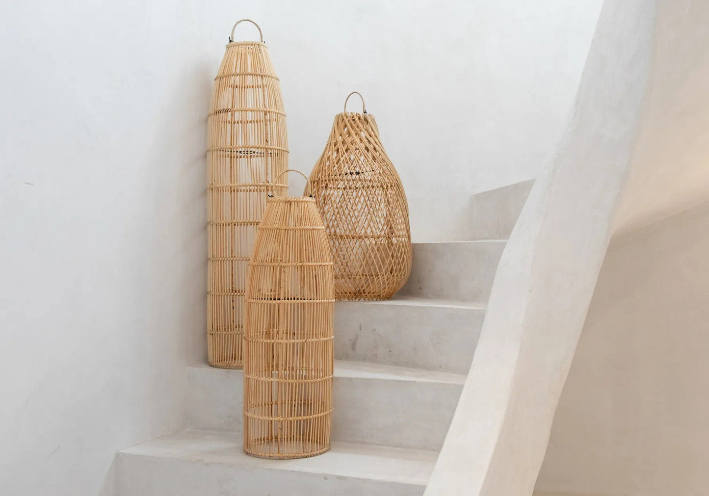 Fish Trap Lamp Pendant - Natural - L
