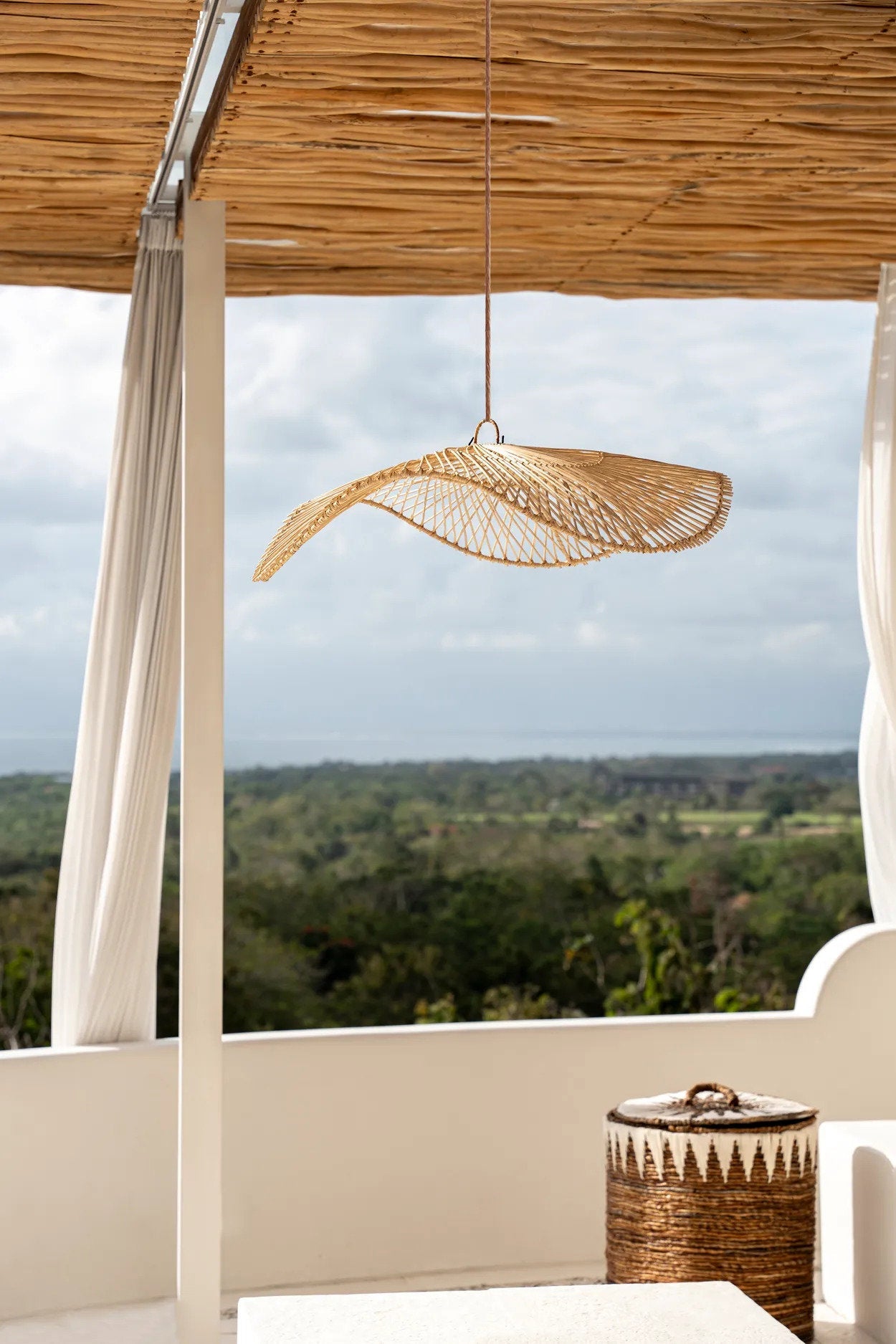 Hatten Lampe Vedhæng - Naturlig - L - Nordic Unique