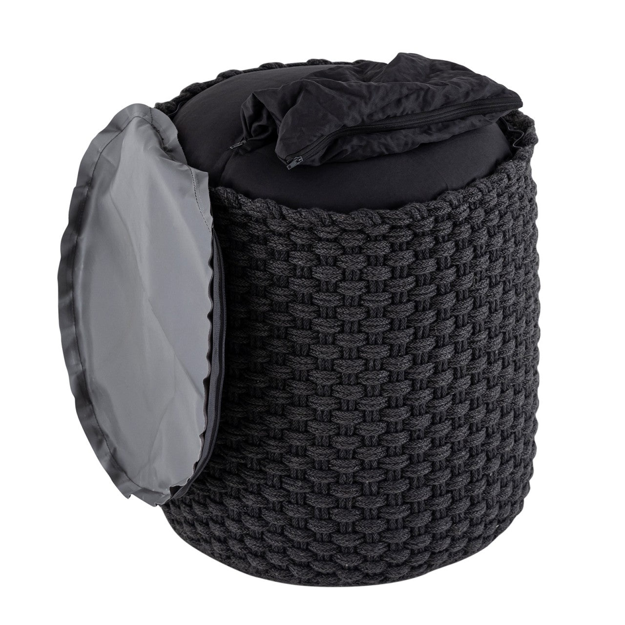 Merino Pouf – Udendørs/Indendørs Ø40 x H45 cm – Antracit / Grå - Nordic Unique