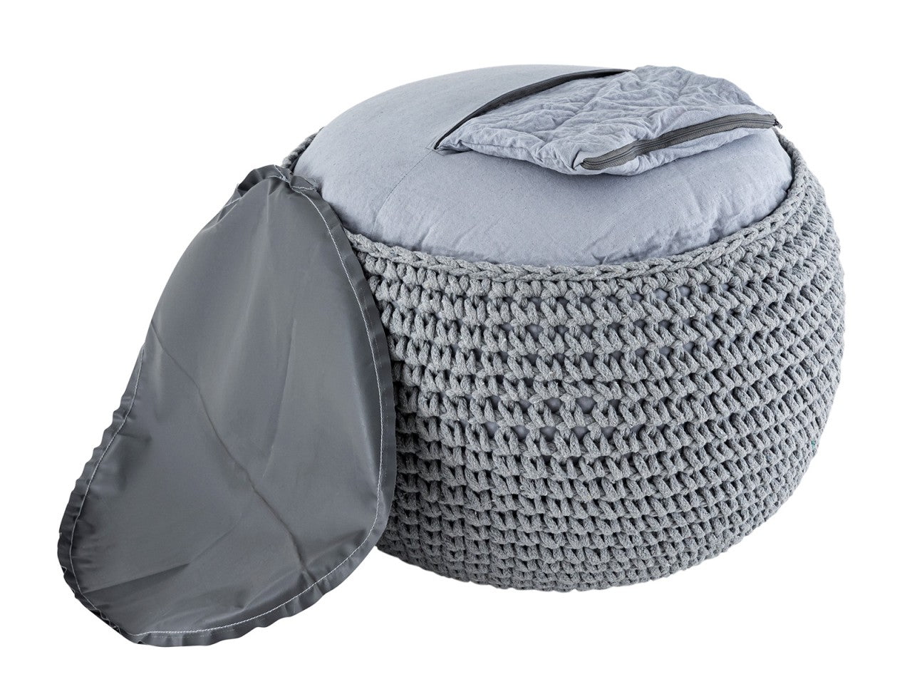 Puf Grovstrik Ø55 H37 100% Genbrugsbomuld - Nordic Unique