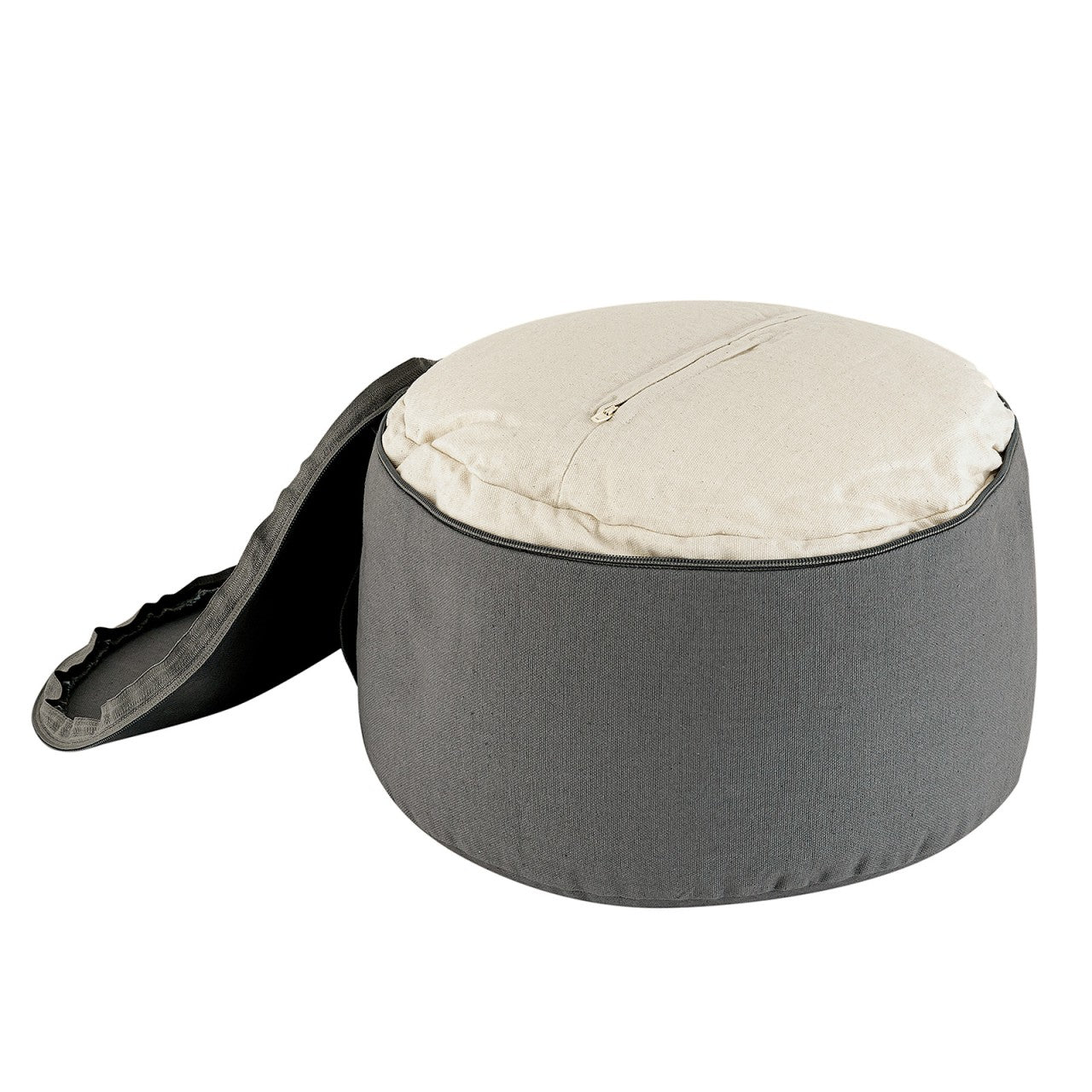 Yogapude & Meditationspude Rund - H20 x Ø31 cm - Grå - Nordic Unique