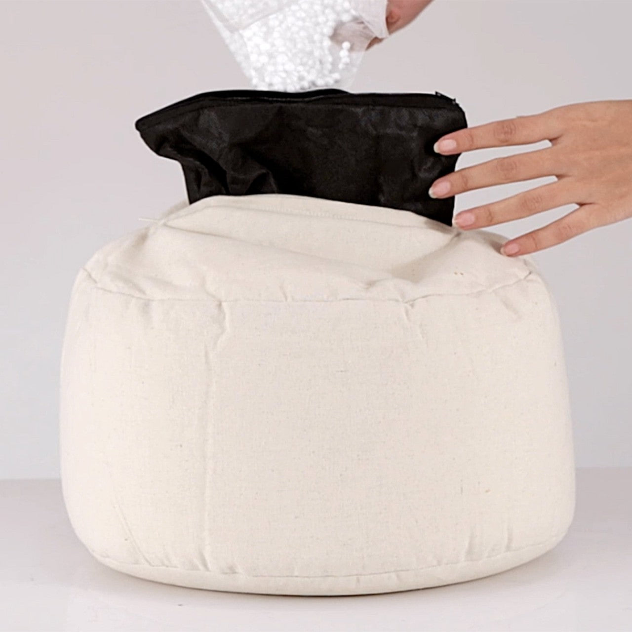 Yogapude & Meditationspude Rund - H20 x Ø31 cm - Grå - Nordic Unique