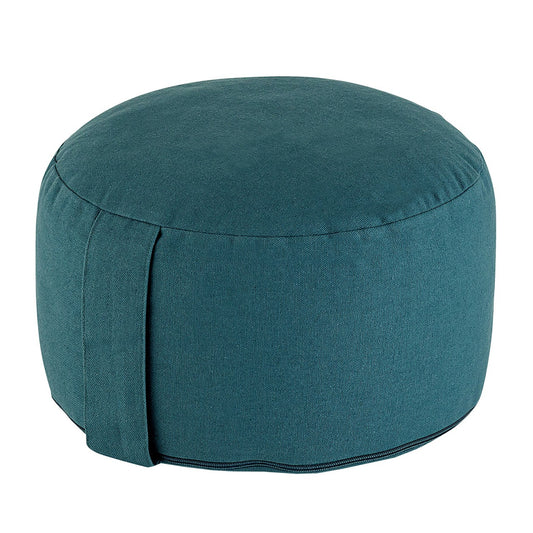 Yogapude & Meditationspude Rund - H20 x Ø31 cm - Petroleum - Nordic Unique