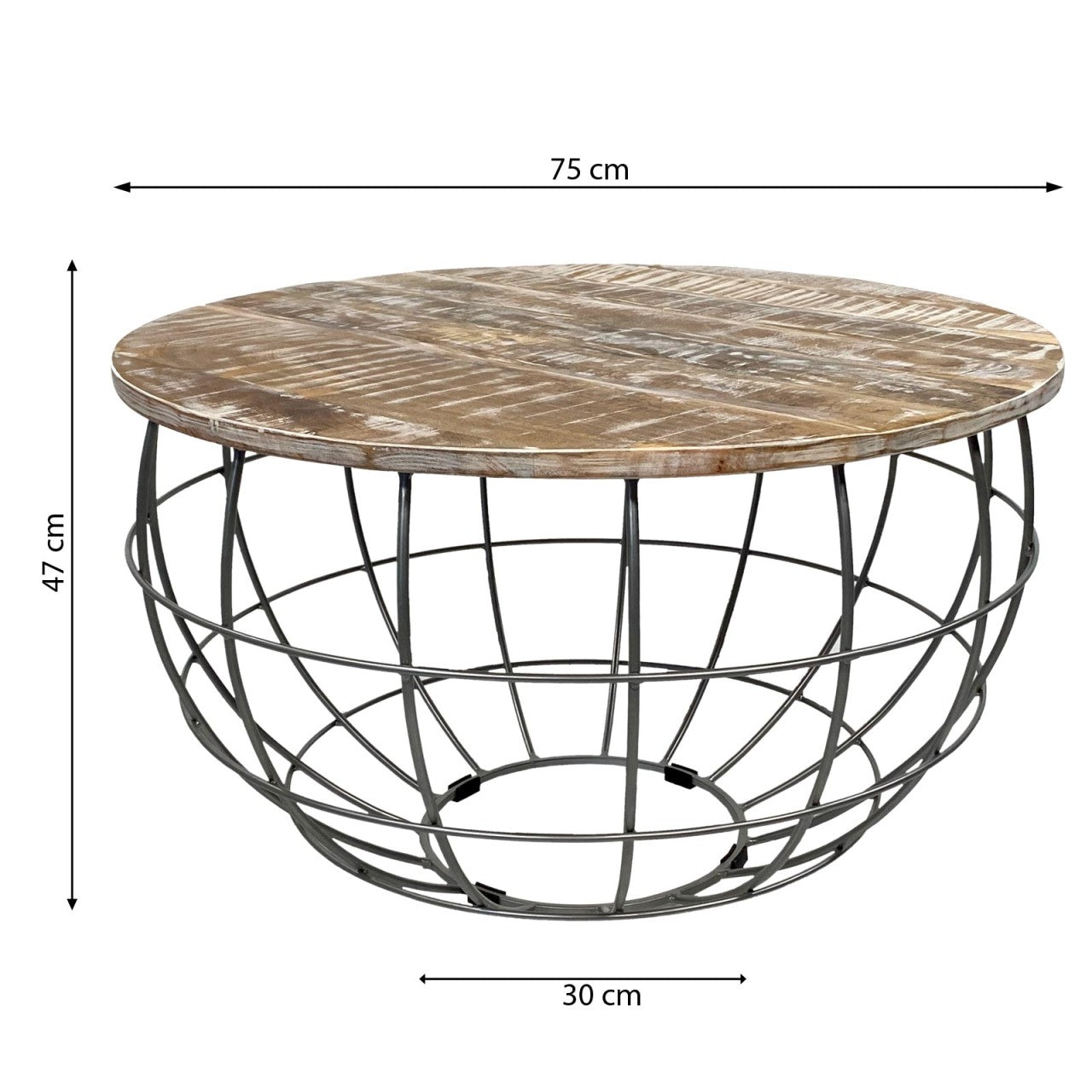 Lexington rundt sofabord – bæredygtigt design i massivt træ - Mørk Ø75cm - Nordic Unique