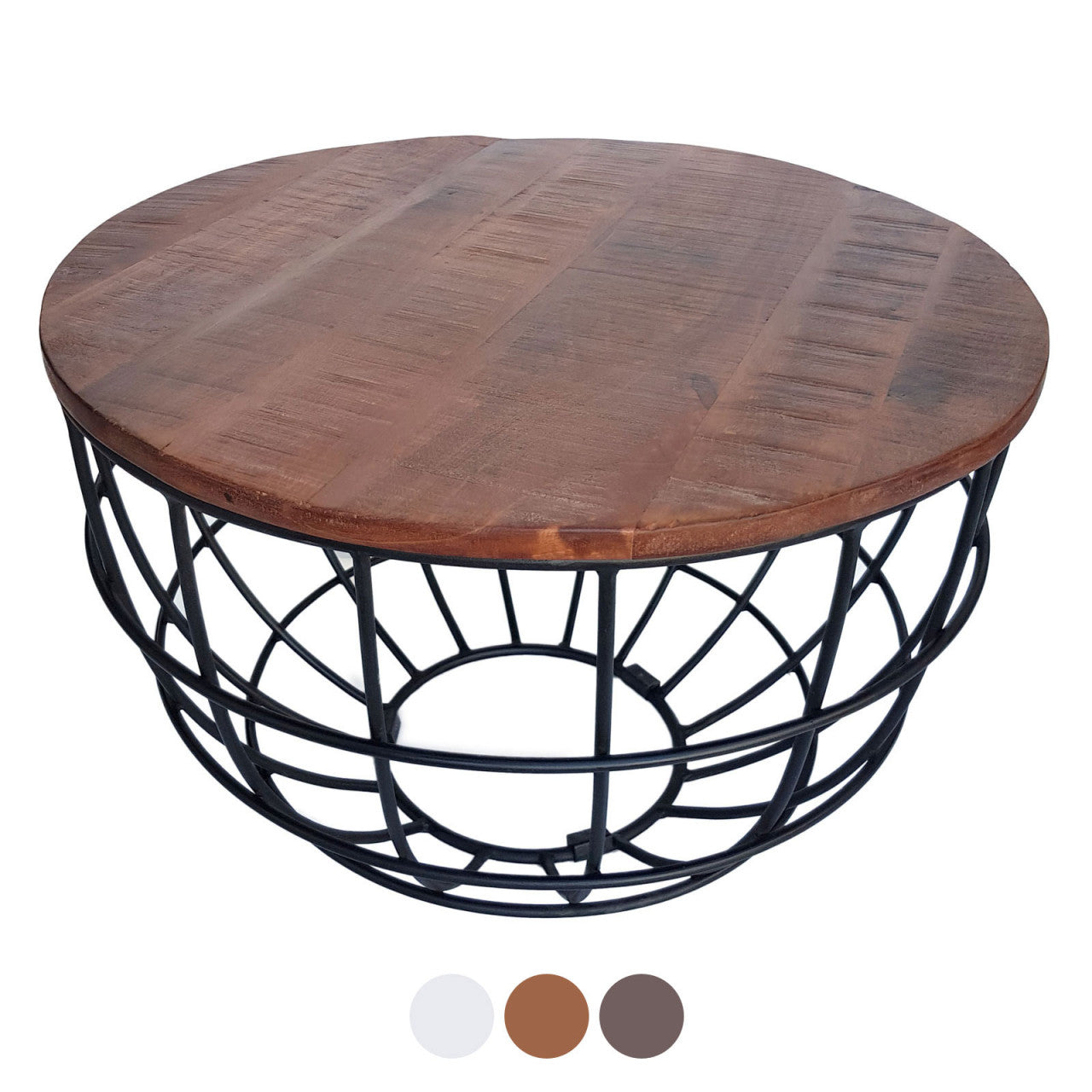 Lexington rundt sofabord – bæredygtigt design i massivt træ - Mørk Ø75cm - Nordic Unique
