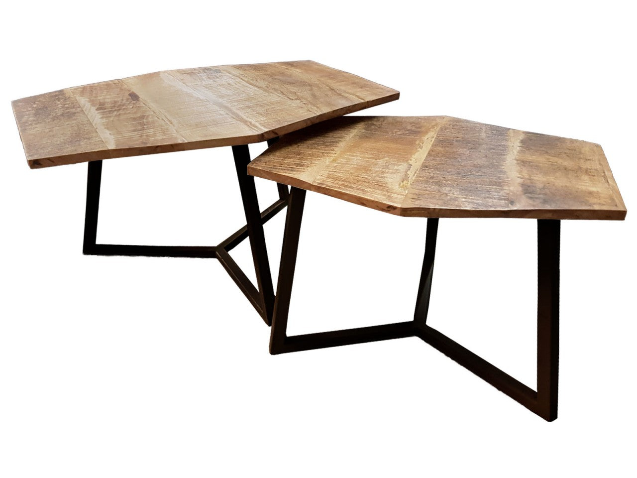 Paris sofabordssæt – 2 stk. sofaborde i industrielt design - Mørk - Nordic Unique