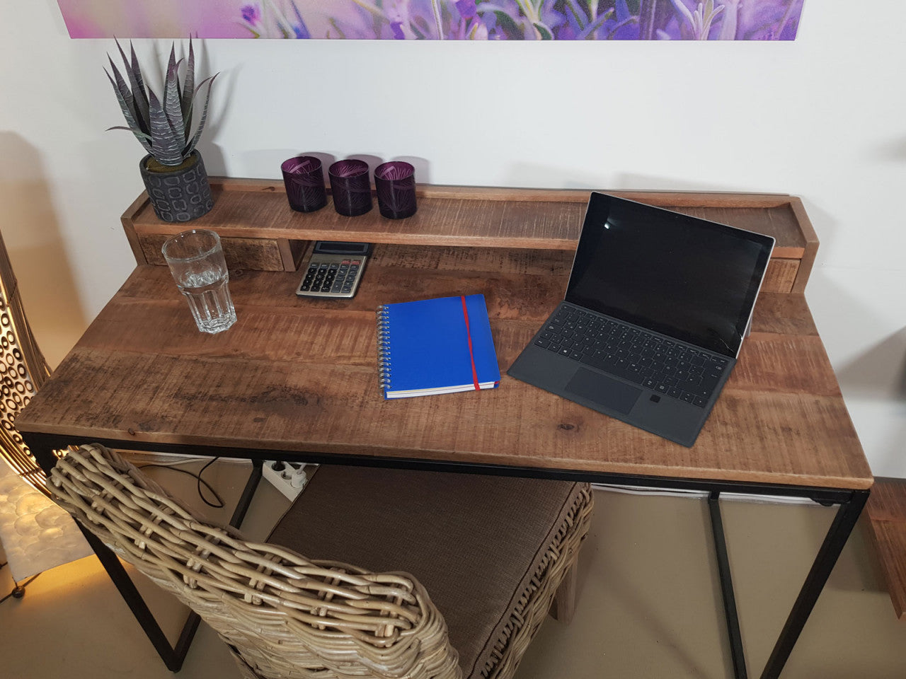 Liverpool skrivebord – hjemmearbejdsplads i industrielt design 120cm