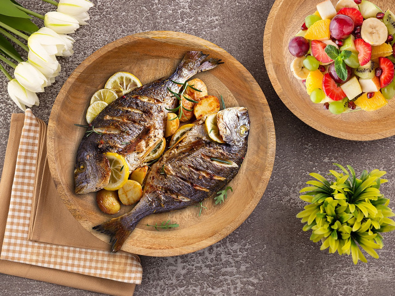 Dekorationsskåle i Mangotræ – 8 stk Runde Træskåle i Moderne Design - Nordic Unique