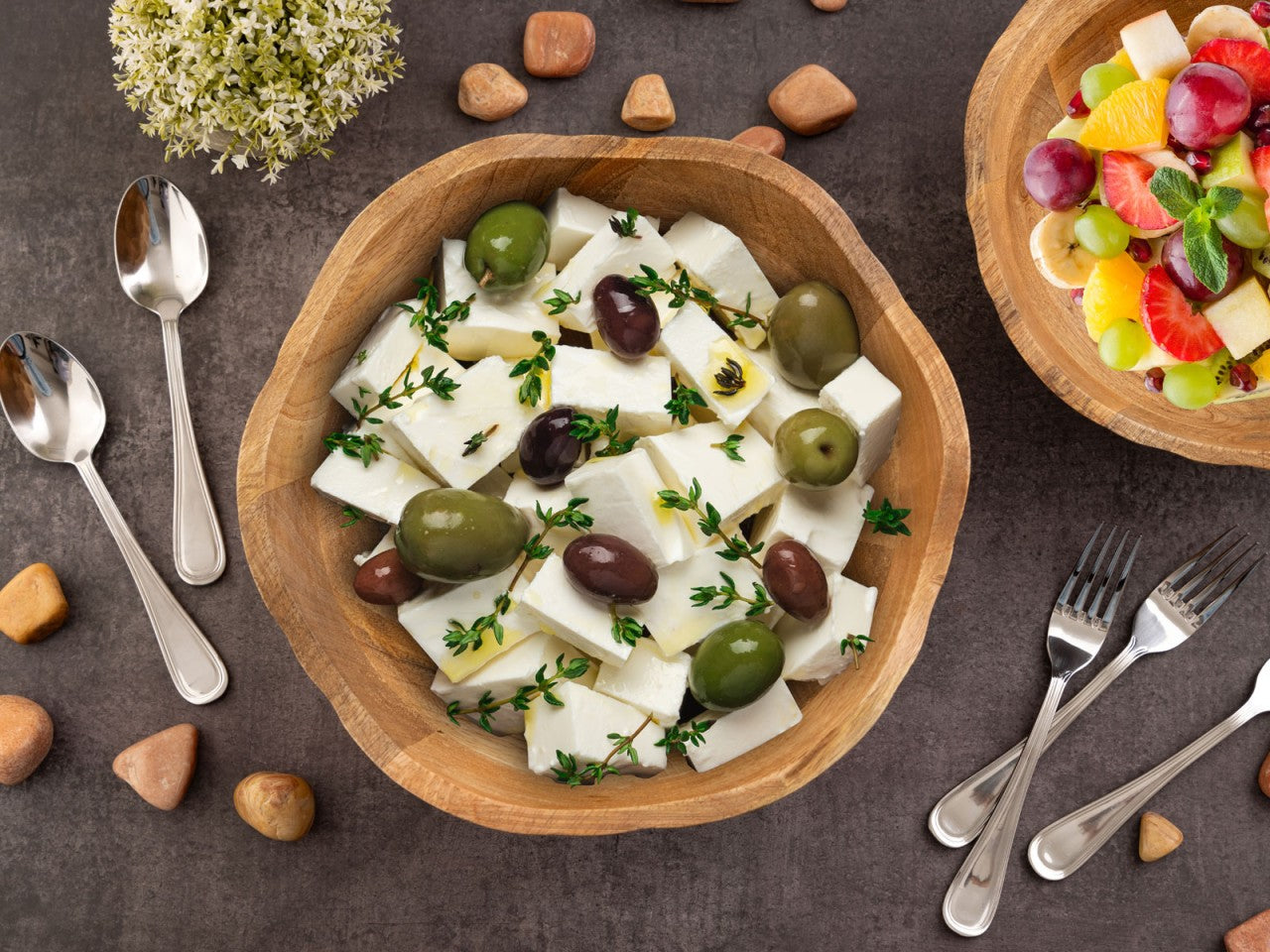 Dekorationsskåle Origin – 8 stk Runde Træskåle i Massivt Mangotræ