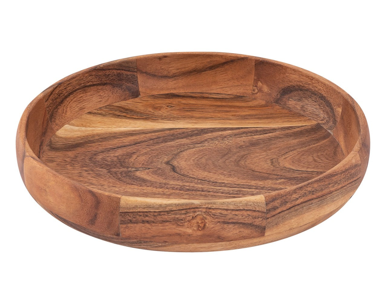 Frugt- og Dekorationsskål i Akacietræ – 8 stk Håndlavede Træskåle Ø30 cm - Nordic Unique