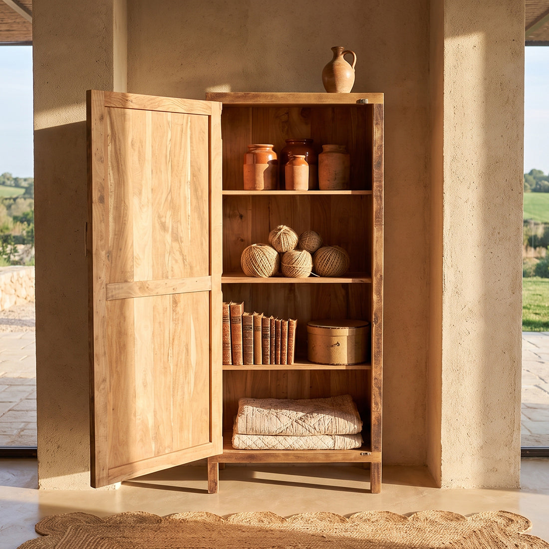 Farmwood 1-dørs skab - FSC-genanvendt træ - 80x40x180 cm