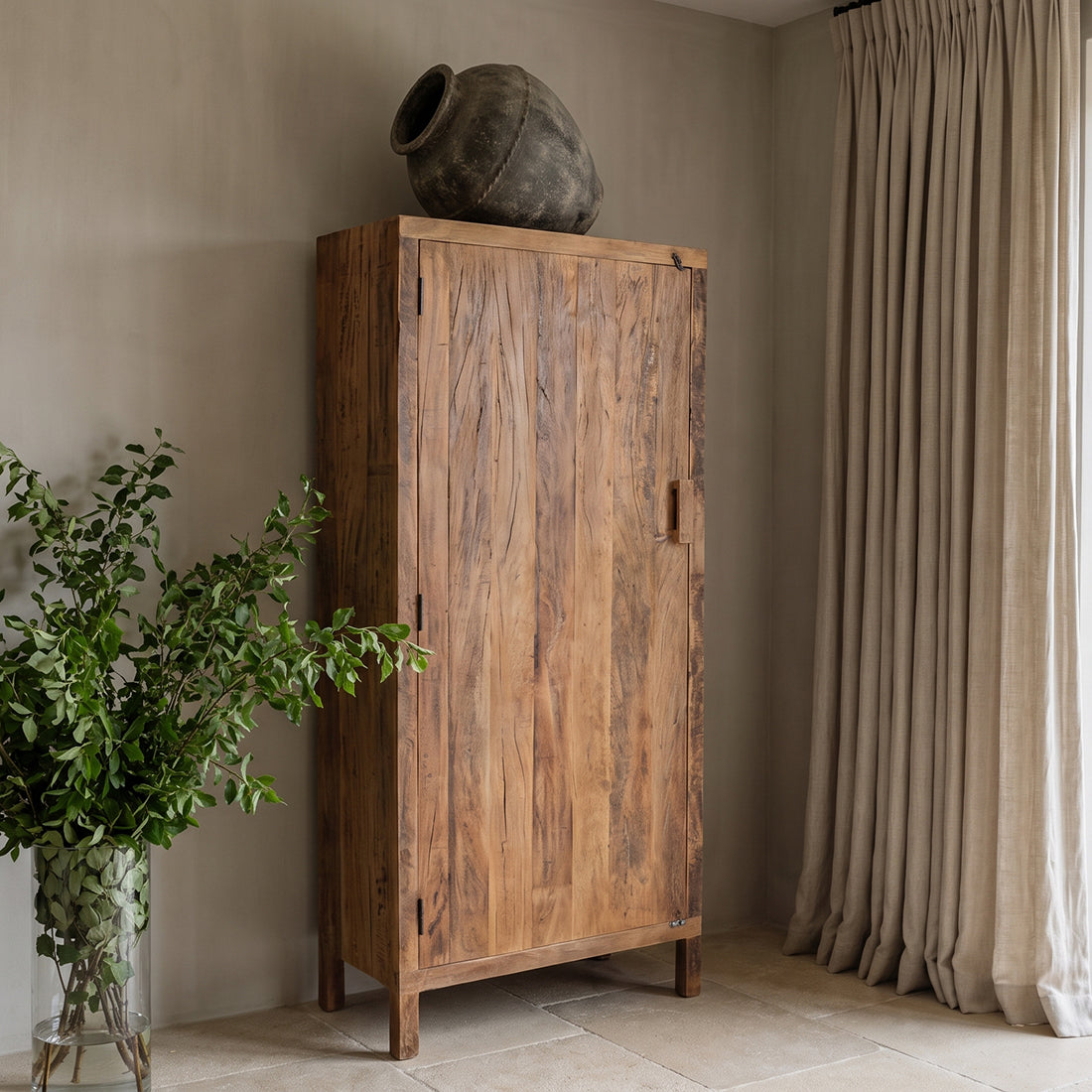 Farmwood 1-dørs skab - FSC-genanvendt træ - 80x40x180 cm