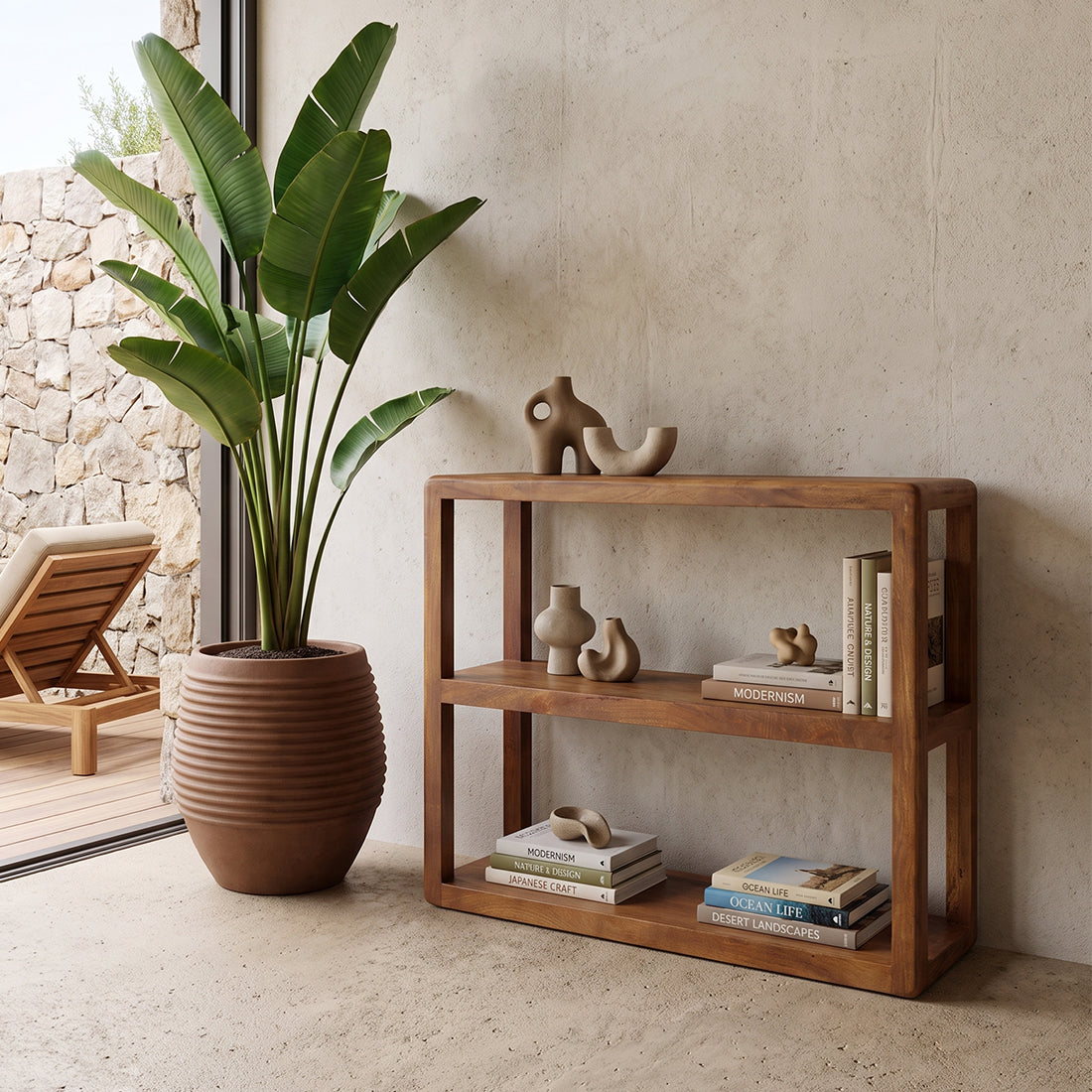 Bullnose mangotræreol - 100x39x90 cm