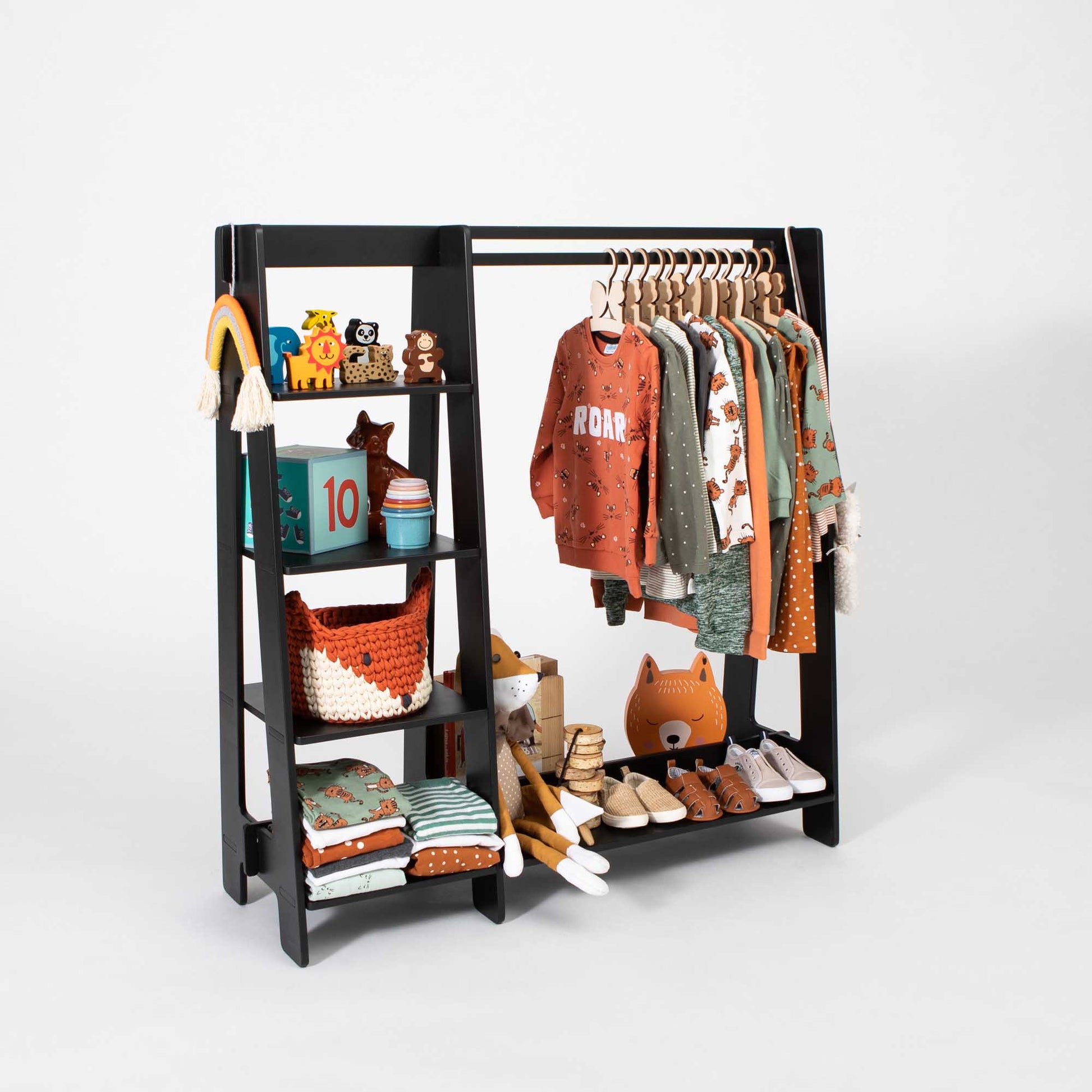 Børnegarderobe – Udklædnings- og Tøjstativ – Sort - Nordic Unique