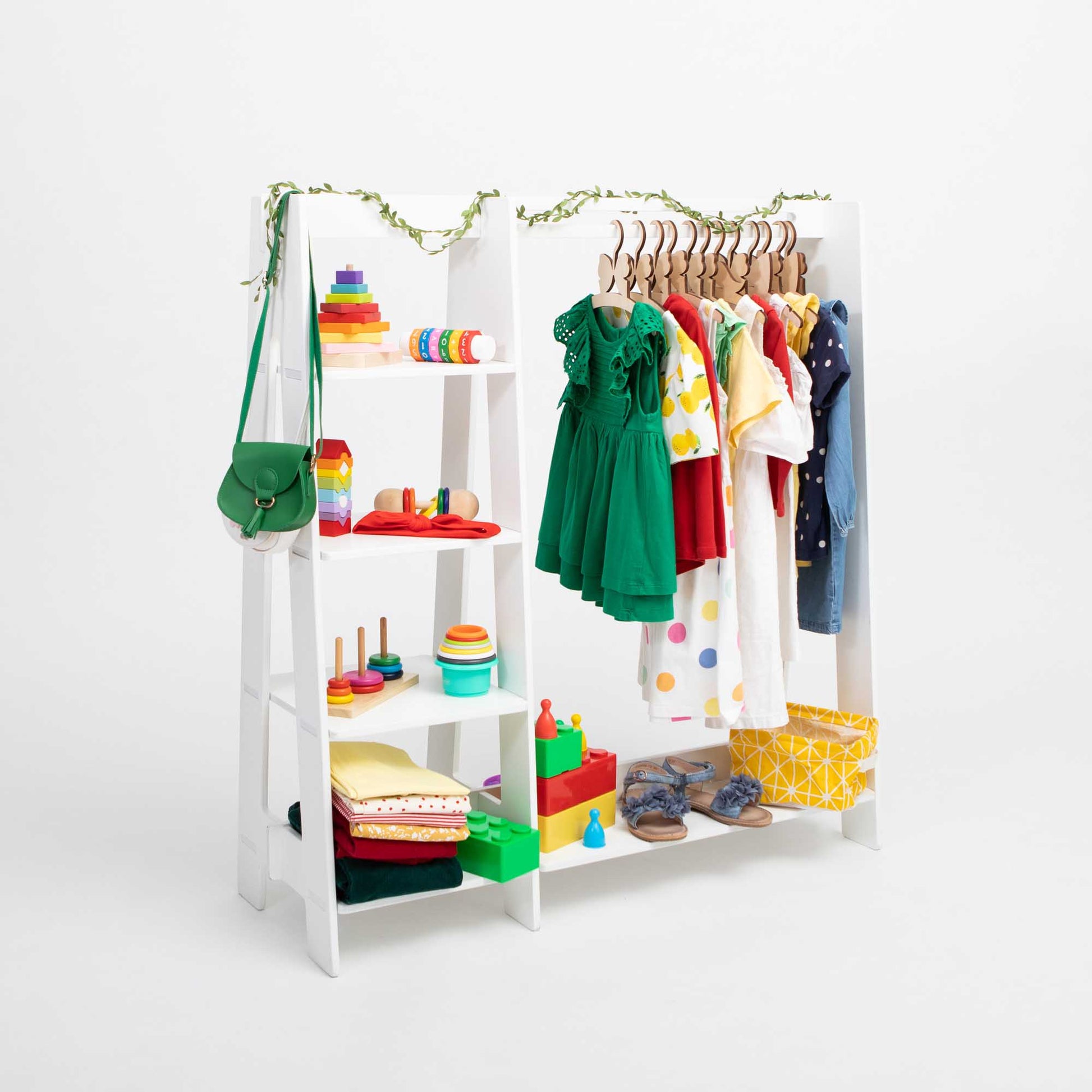 Børnegarderobe – Udklædnings- og Tøjstativ – Hvid - Nordic Unique