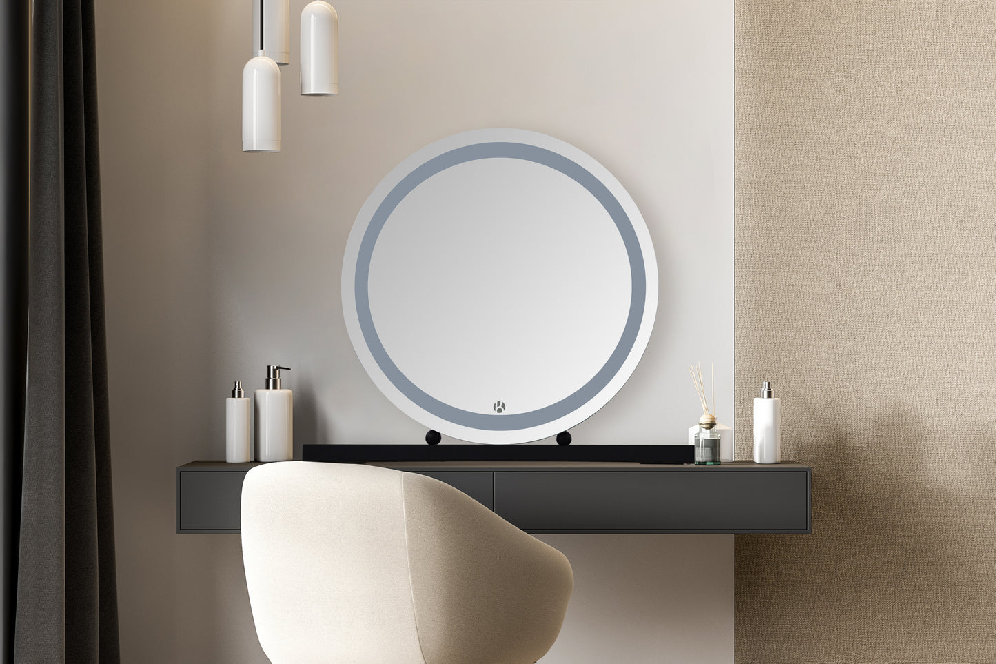 LED Makeup Spejl Glamory 100 – Sort - Nordic Unique