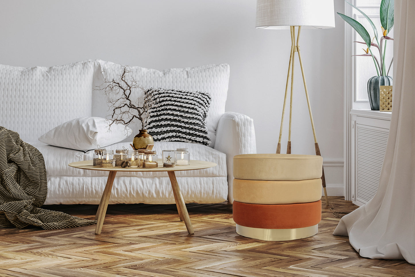 Puf Elyse 100 – Orange / Multi - Nordic Unique