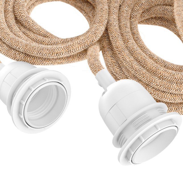 Stik til montering af lamper i loftet 250cm - Naturlig Hvid - 3 stik - Nordic Unique