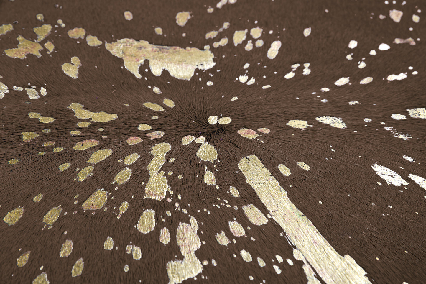 Glam 100 Læder Tæppe  – Brun / Guld 1,35–1,65 m² - Nordic Unique