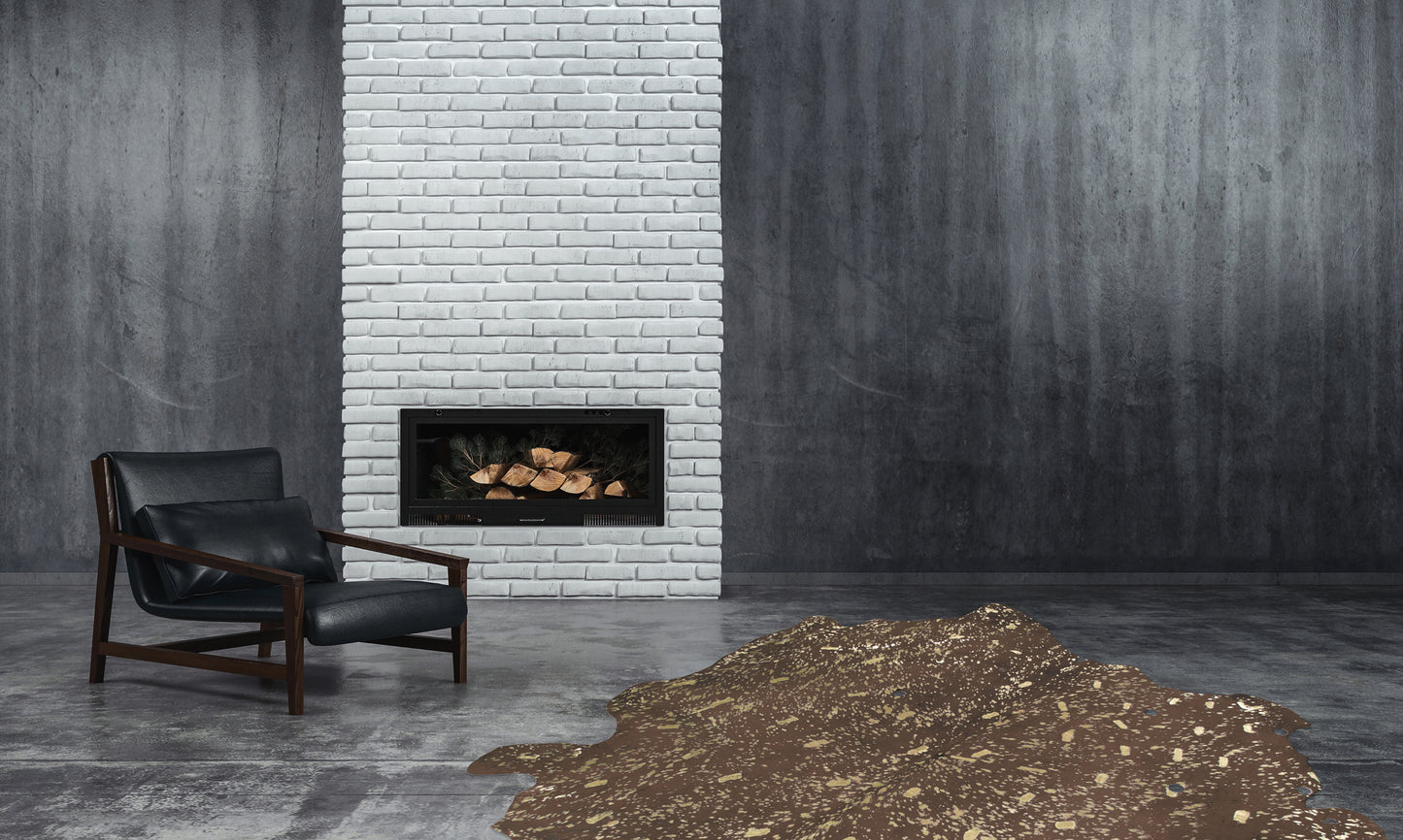 Glam 100 Læder Tæppe  – Brun / Guld 1,35–1,65 m² - Nordic Unique