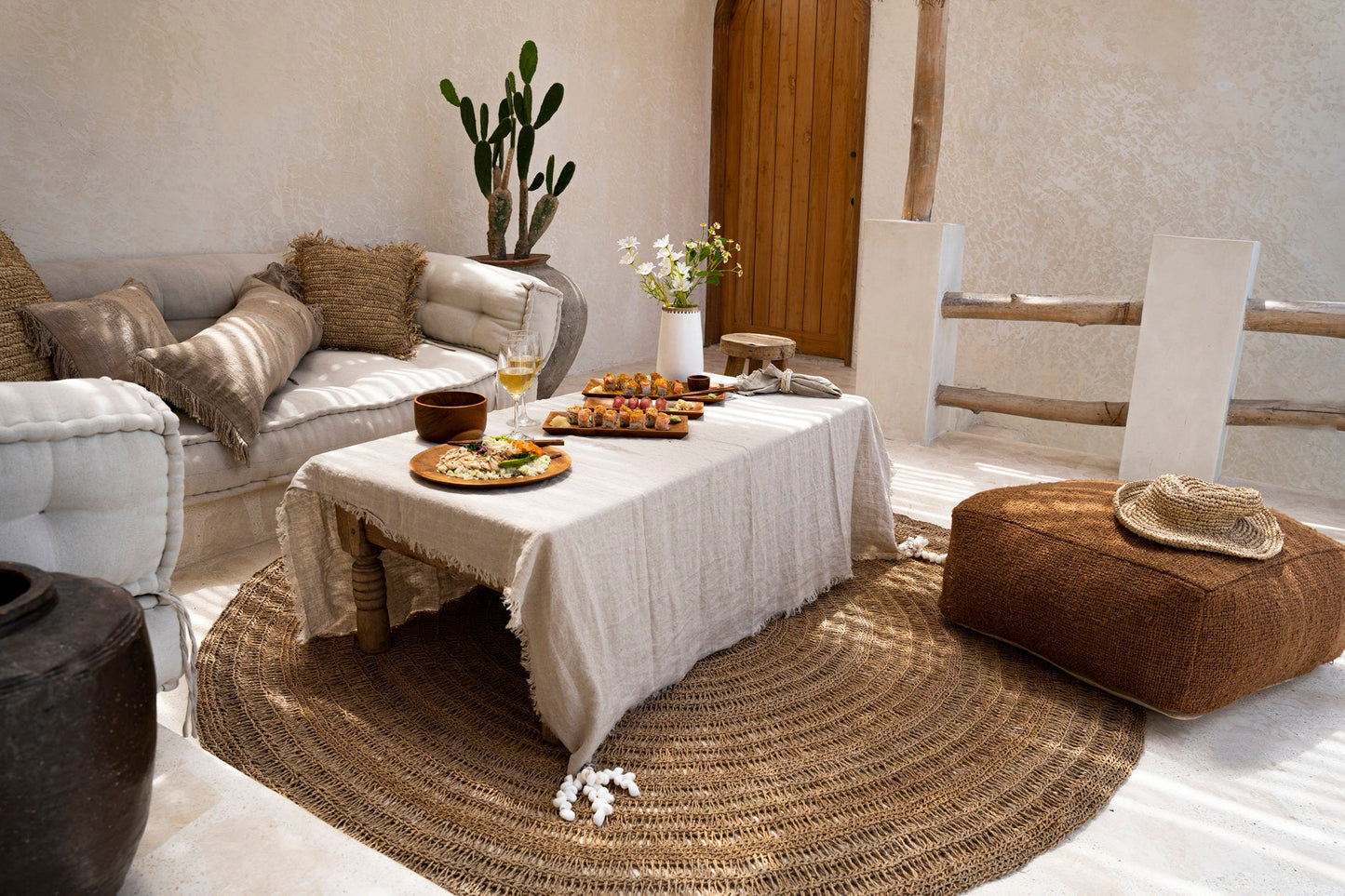 Hørdug - Beige - 150x250cm
