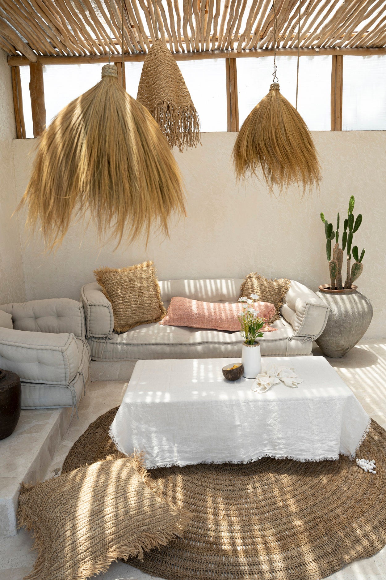 White Linen Tablecloth - 150x250cm