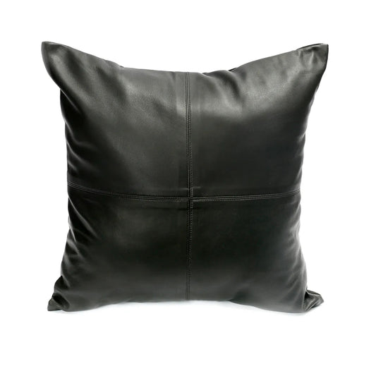 The square leather cushion cover - Black - 40x40cm