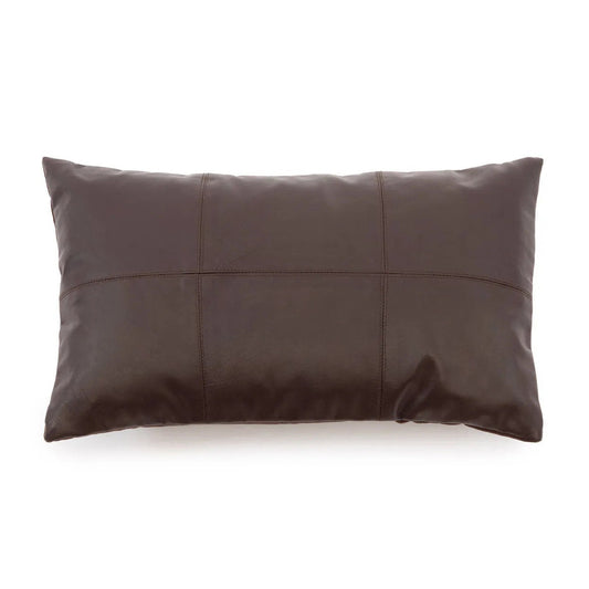 Chocolate Leather Cushion Cover - Choco - 30x50cm