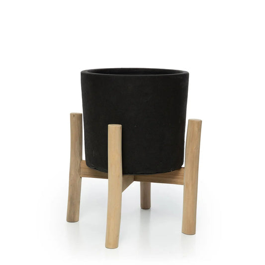 Charcoal Jar Low - Black Natural - S