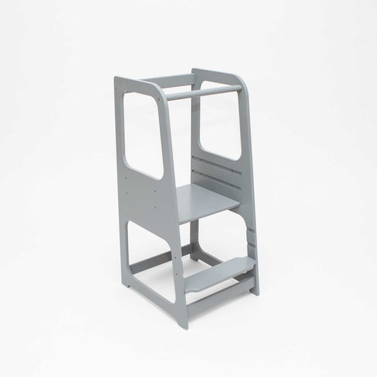 Køkkentårn til Børn – 3 Højdeindstillinger – Grå - Nordic Unique