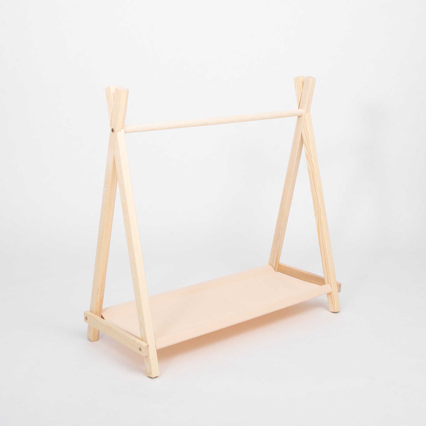 Børne Tøjstativ med Opbevaring – Birk/Beige - Nordic Unique