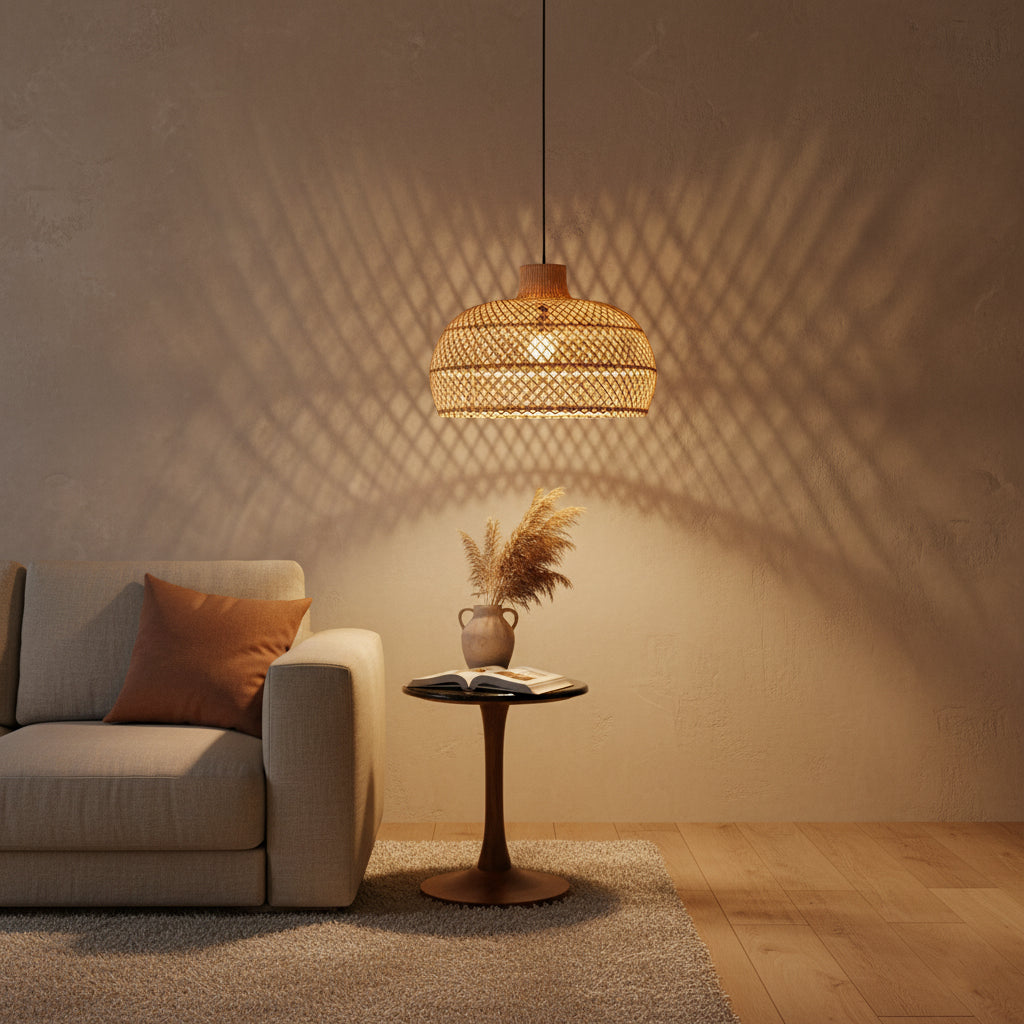 Maze rattan hængelampe naturel - Ø 57 x 36 cm