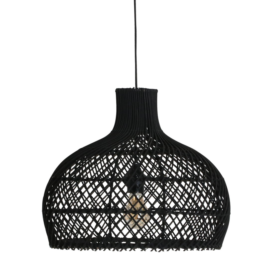 Maze rattan hængelampe sort - Ø 42x36 cm