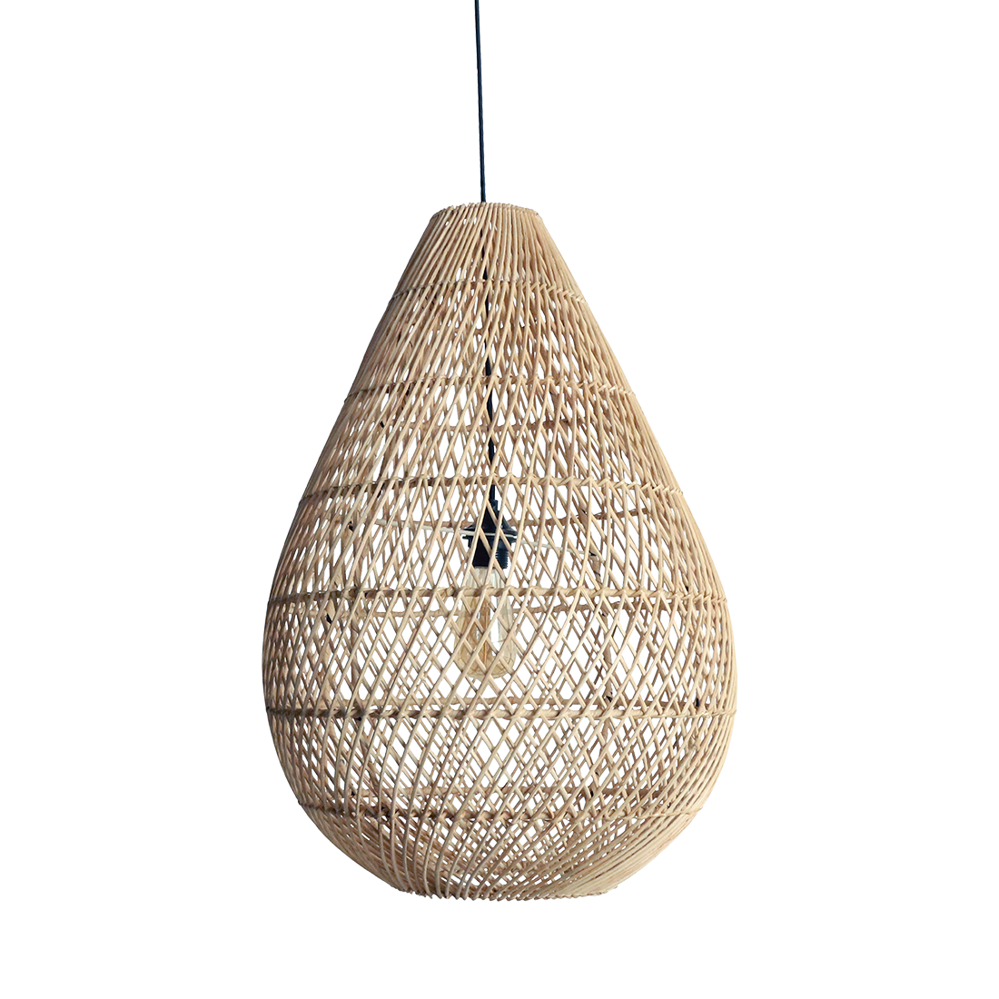 Maze dråbeformet rattanpendel natur - Ø 45 x 65 cm