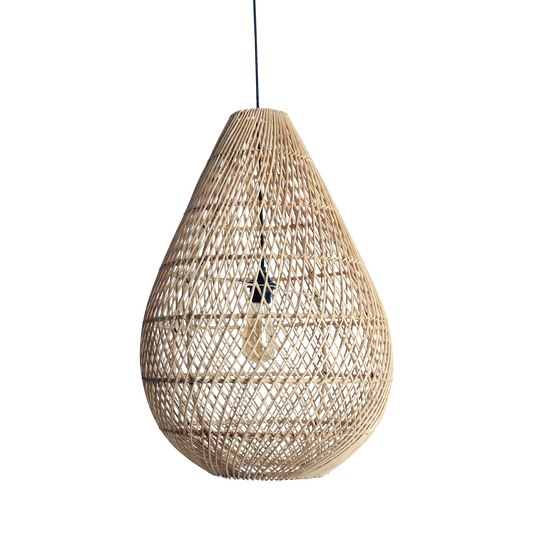 Maze dråbeformet rattanpendel natur - Ø 45 x 65 cm