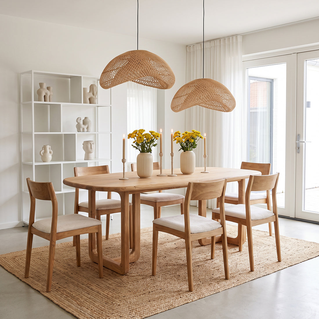 Maze rattan pendel organisk L - Ø 57x31 cm