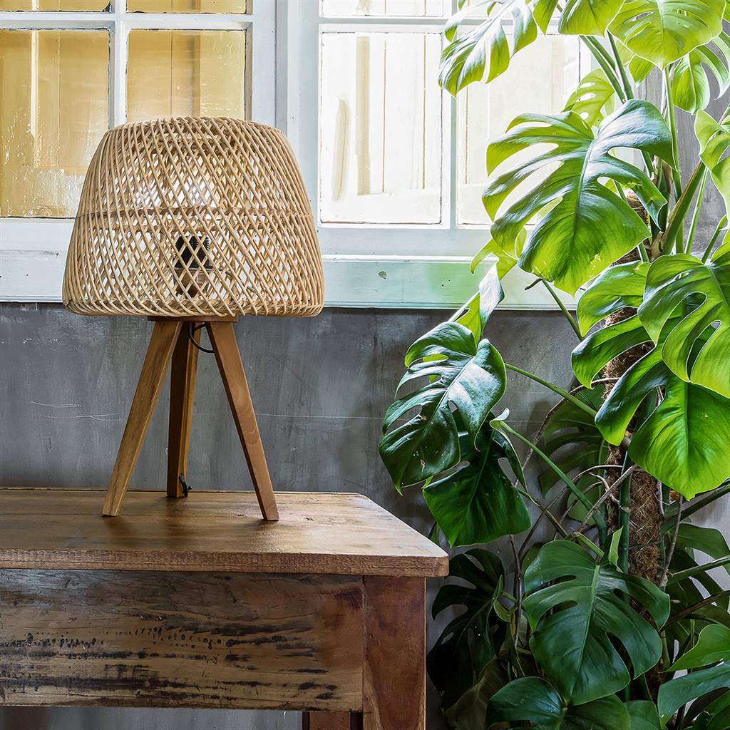 Maze rattan bordlampe