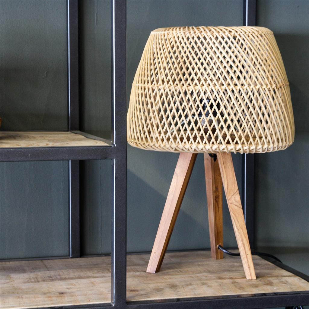 Maze rattan bordlampe