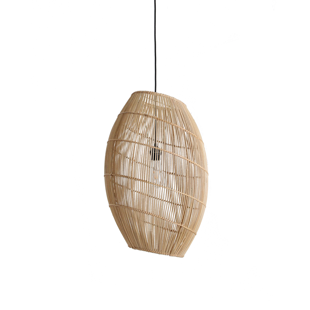 Luna rattan hængelampe Halo - Ø 40x60 cm