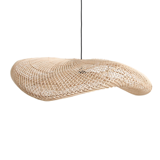 Wave rattan hængelampe XL - Ø90x22 cm