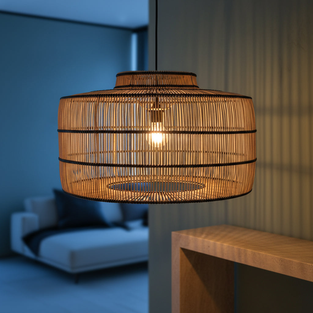 Stella rattan hængelampe - 61x61x36 cm
