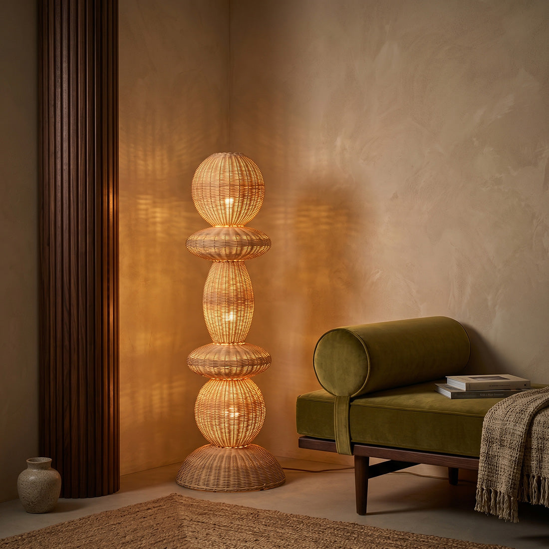 Tao rattan gulvlampe - 140 cm