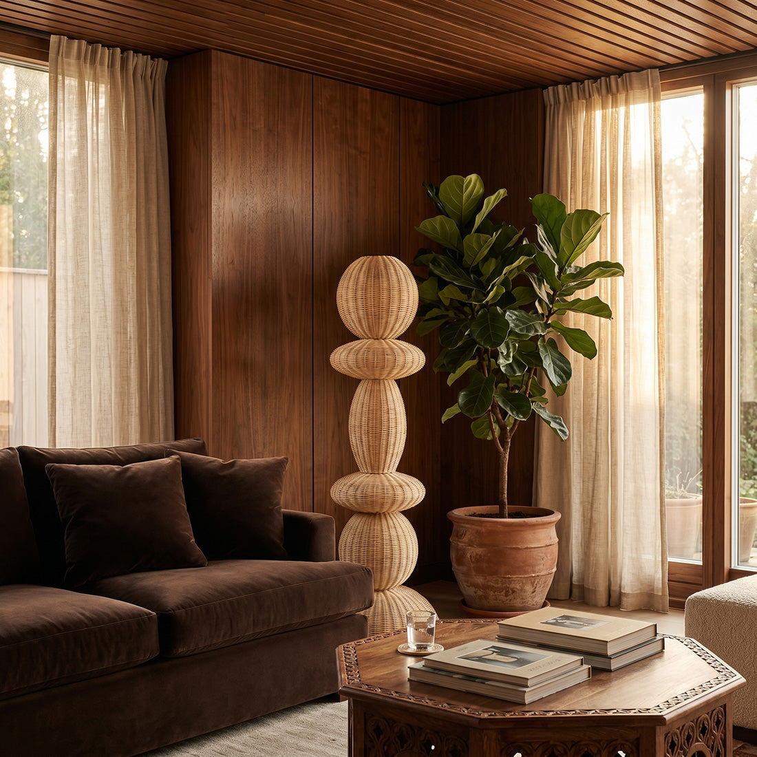 Tao rattan gulvlampe - 140 cm
