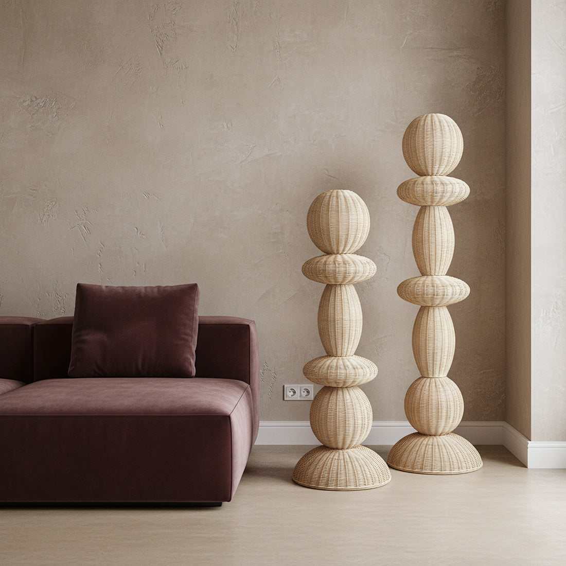 Tao rattan gulvlampe - 175 cm