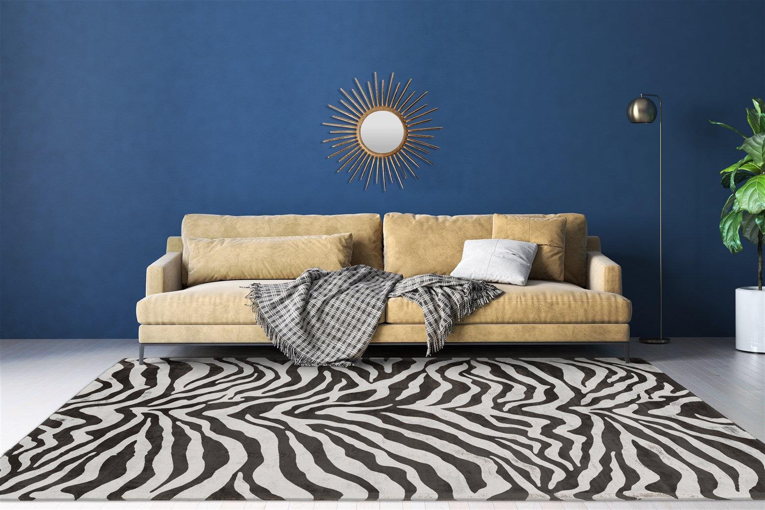 Sinai Tæppe – Elfenben / Sort – 80 x 150 cm - Nordic Unique